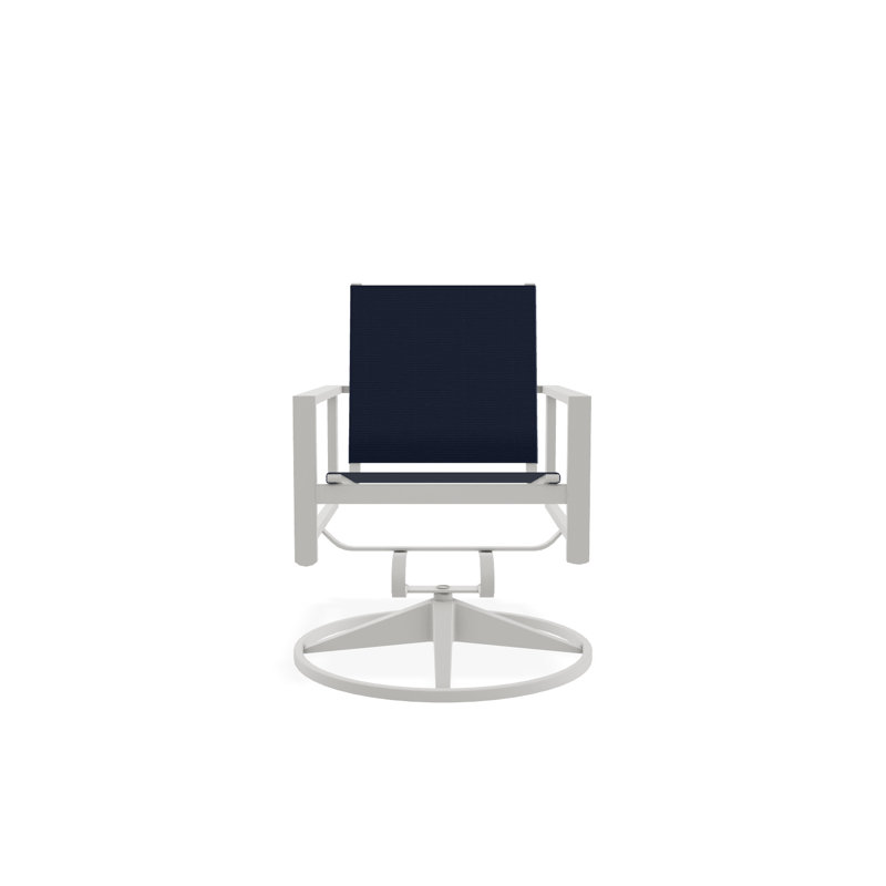Tribeca Sling Swivel Rocker, Snow, Navy 13D Sunbrella®