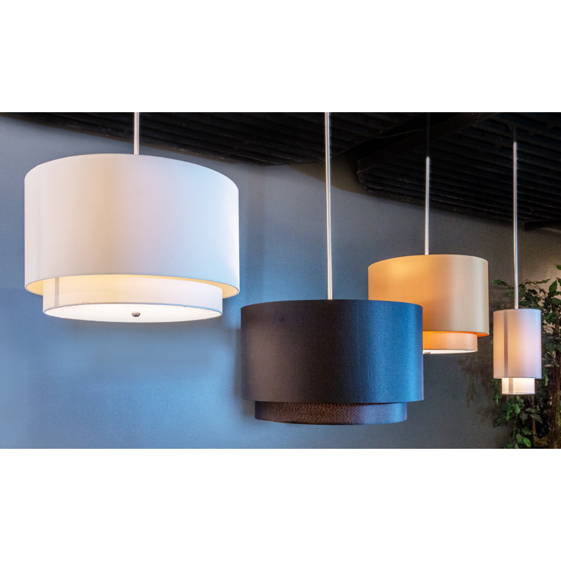 Luminaire suspendu cylindrique à 3 lumières Bergerson, Noir