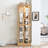Carpentier Adjustable Shelves Lighted Storage Cabinet - Oak Vintage-Style Showcase