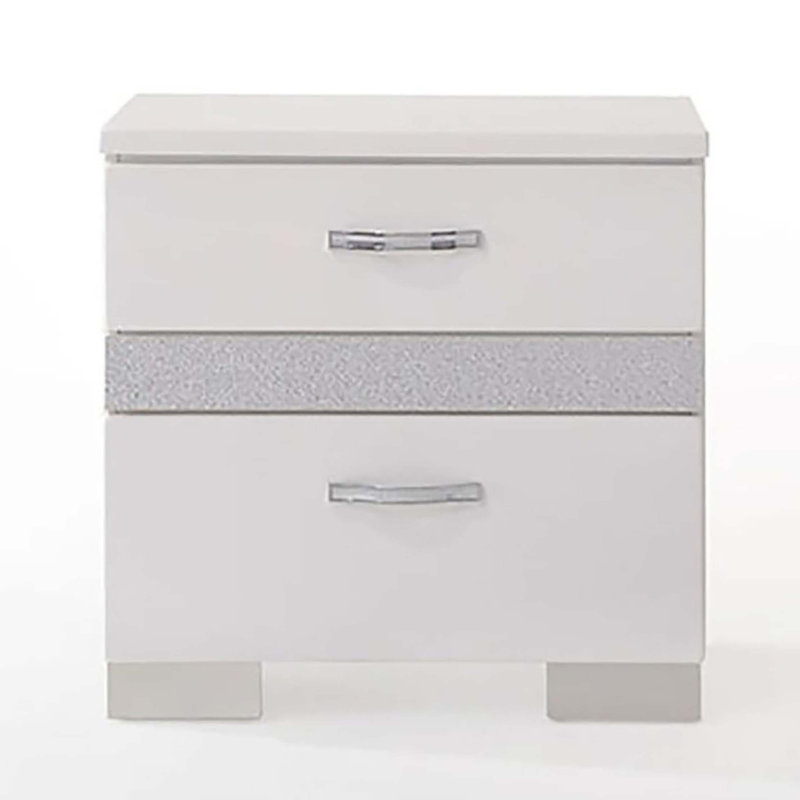High Gloss 3-Drawer Nightstand