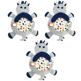 Little Tikes 3 In 1 Infant Tummy Time Plush Pillow Playmat, Blue Dino (3 Pack)