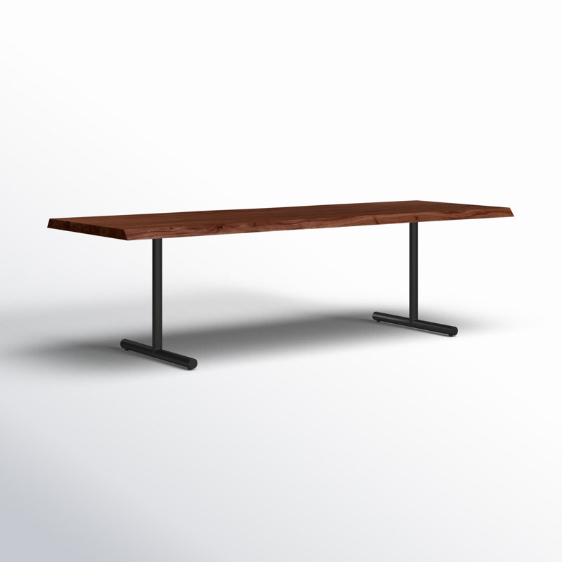 Table de salle à manger Colin, H 29,75 po x L 92 po x l 40 po, Teck, Noir