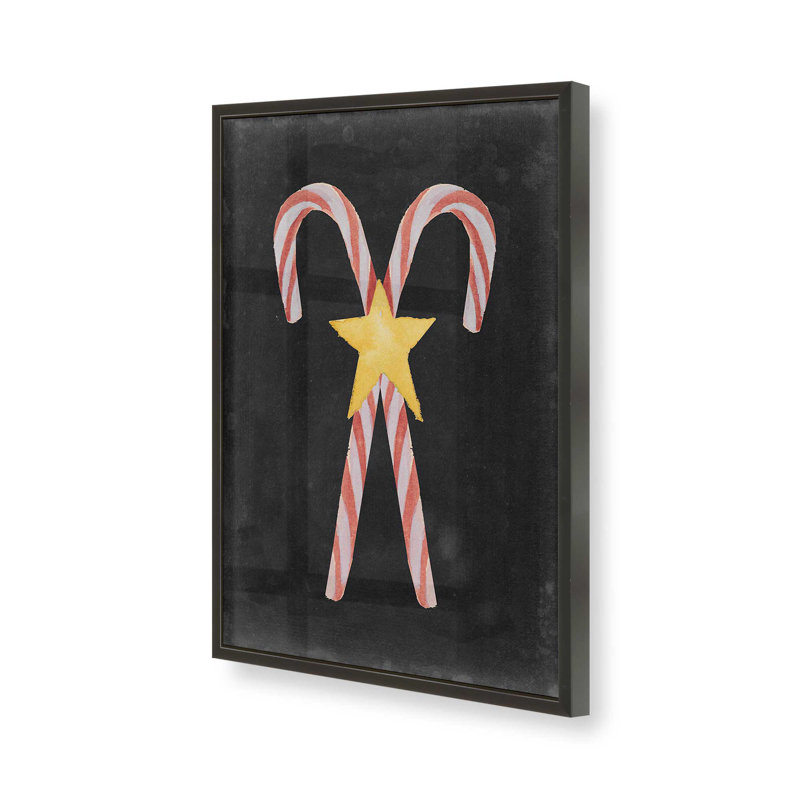 Imprimé magique «Candy Cane», H 15 po x l 12 po, Cadre noir satiné