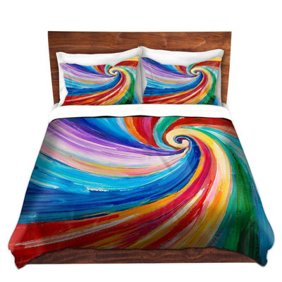 Ensemble de housse de couette à tourbillons de couleur