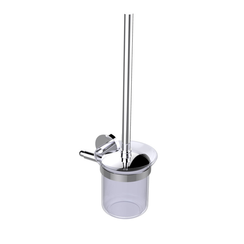Eviva Cleansi Metal Toilet Brush And Holder, Brushed Nickel