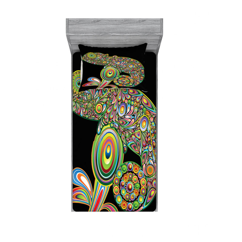 Ensemble de draps motif cachemire graphique original reptile, Simple TG