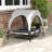 Elevated Dog Bed with Canopy, Raised Outdoor Pet Bed for Camping, Portable Raised Pet Cot with Washable Breathable Mesh, for Indoor Outdoor, Large Dogs, 42" x 30" x 37", Light Gray-1367793491-1393753027