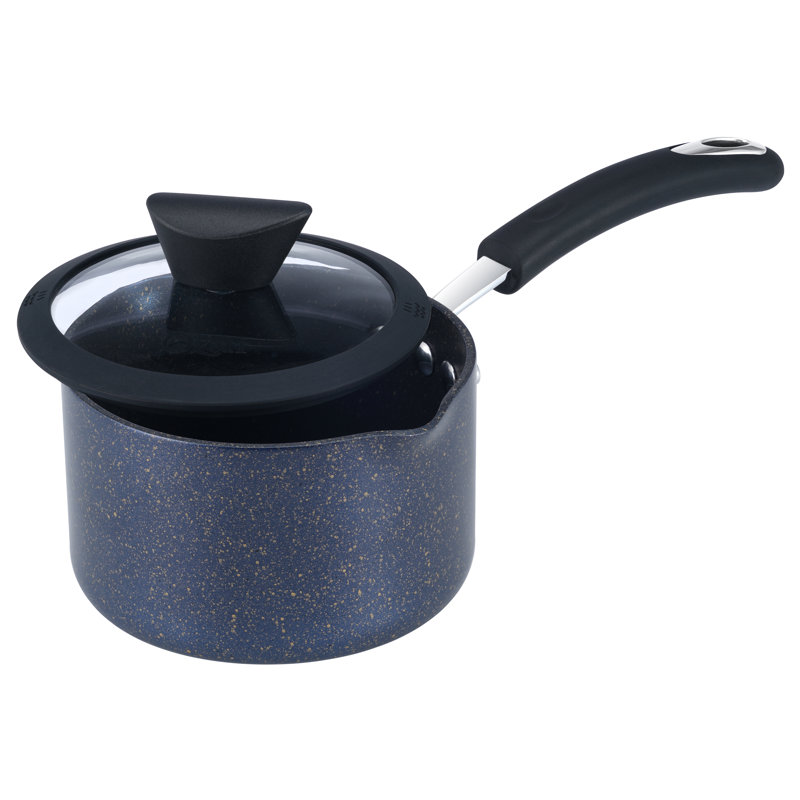 Casserole antiadhésive de 5,3 pte avec couvercle Ozeri Stone Earth All-In-One APEO & PFOA, 1,5 L (1,6 pte), Bleu