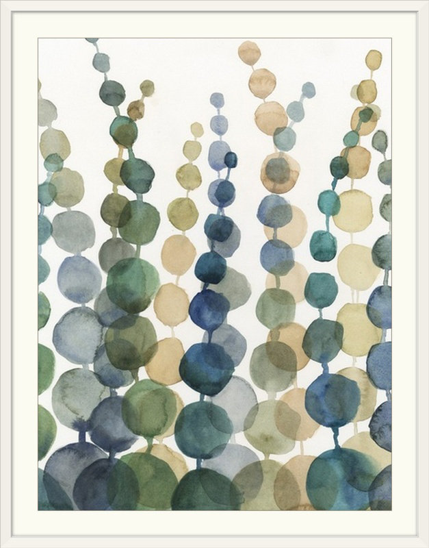 «Pompom Botanical I» par Megan Meagher - reproduction, Cadre blanc, H 24 po x l 20 po x P 1 po