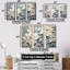Ensemble de décoration murale poinsettias beige et bleu-107749657-107749659