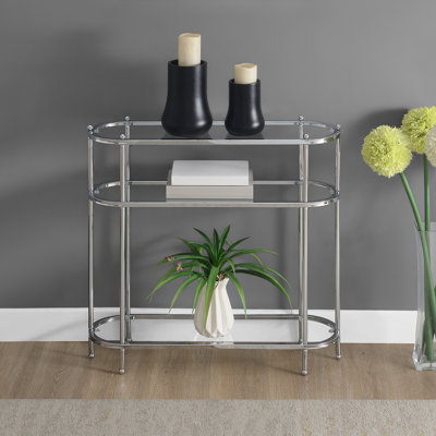Carolina 3 Tier Glass Oval Entryway Hall Table