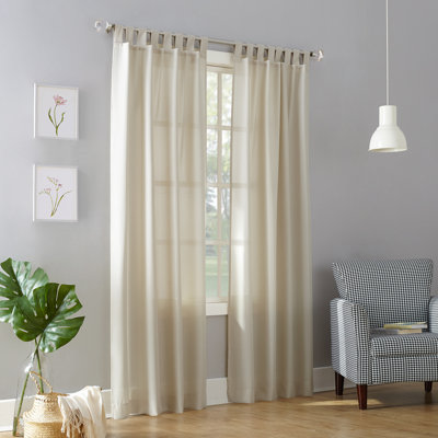 Brekke Polyester Semi-Sheer Single Curtain Panel