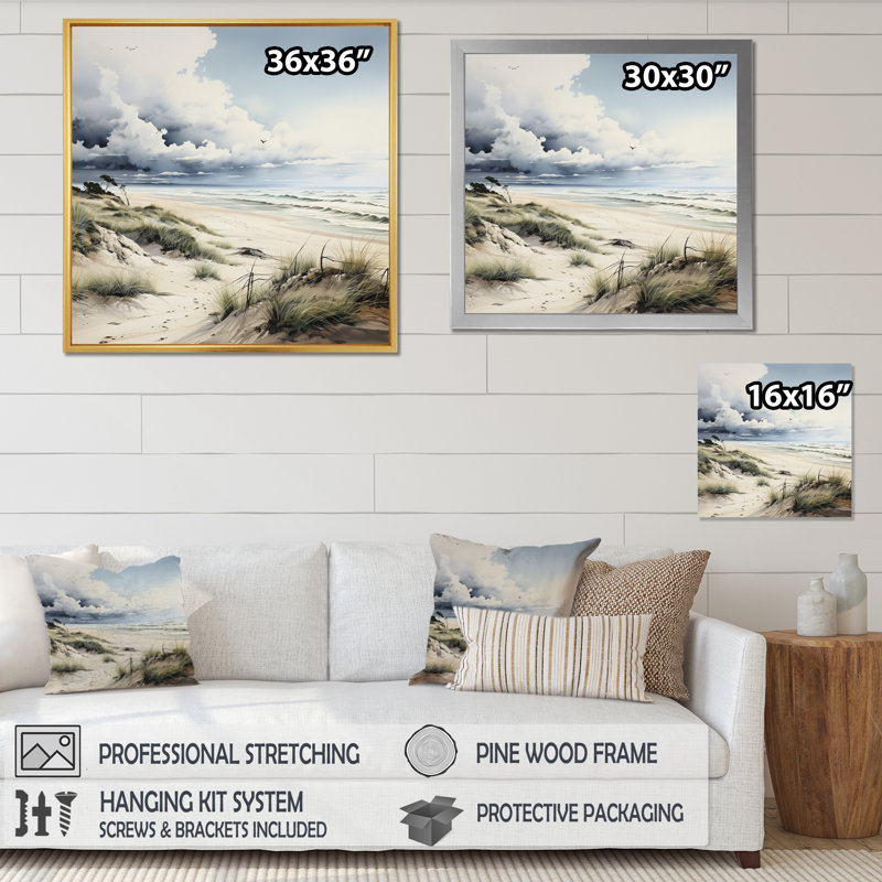 Photo de plage Dune Dreams III, Cadre flottant noir, H 36 po x l 36 po x P 1,5 po