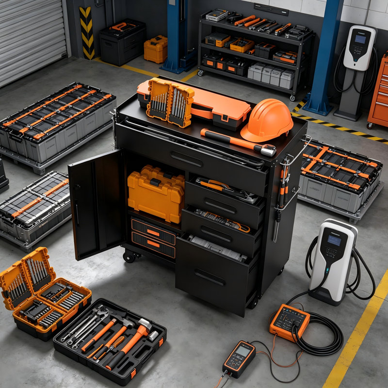 Featuring Steel Body And Movable Wheels, This 34.3-Inch Tool Cart Holds 4 Locked Drawers For Workshop And Household Garage Organizing Use.
