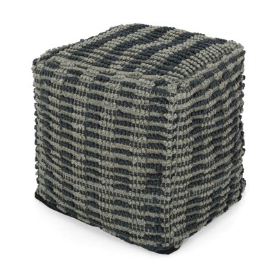 Pouf carré en tissu, bleu et bleu sarcelle