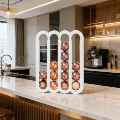 Magnetic Coffee Pod Holder For Nespresso Vertuo Capsules - Space-Saving Fridge Mount Organizer With Strong Magnets, Holds 20 Pods