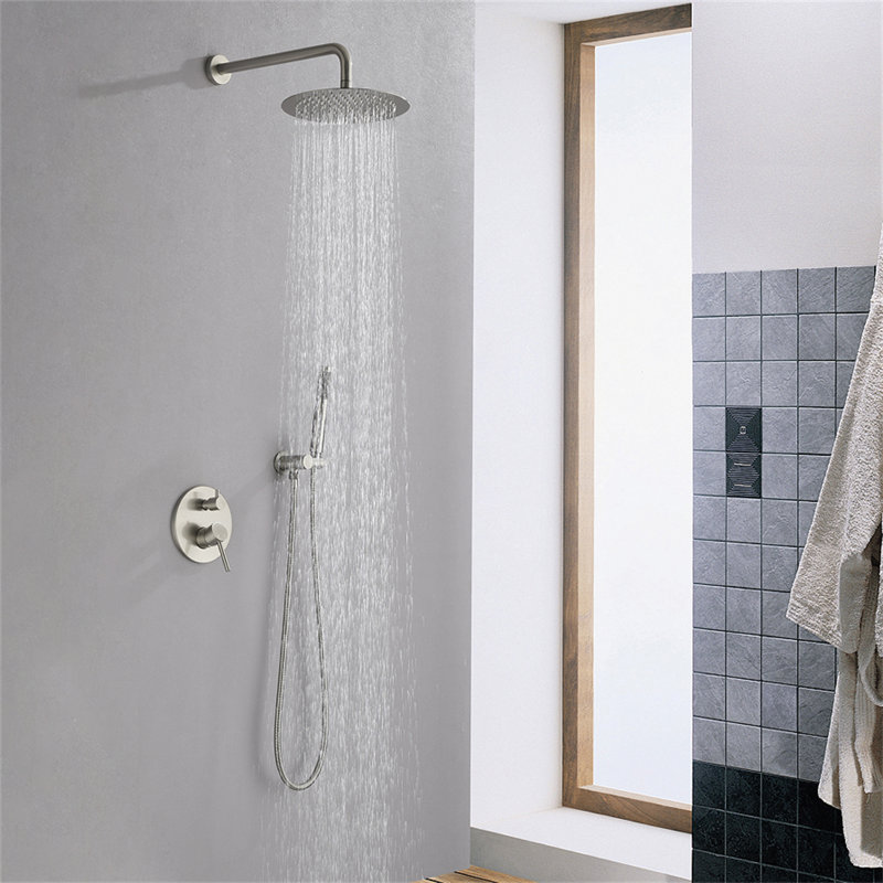 Pomme de douche double standard / double, Nickel brossé