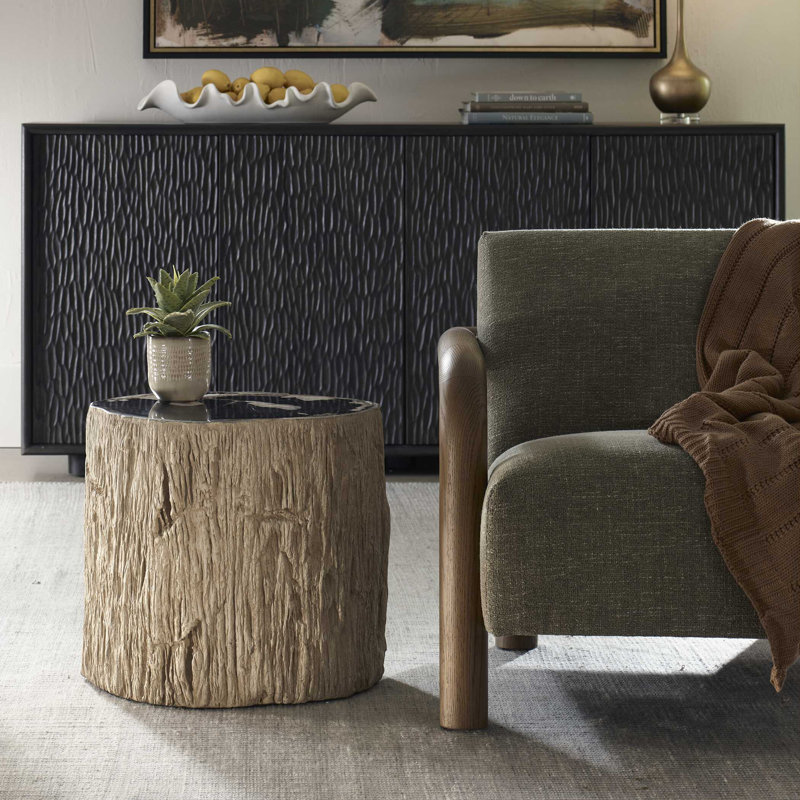 Uttermost Arco Petrified Wood Top Accent Table