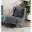 Fauteuil d'appoint à oreilles tapissier en chenille gris foncé foncé-1206739679
