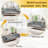 69''Modern Teddy Tufted Convertible Futon Sofa Bed-1463858762