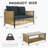 Outdoor Pe Brown Wicker 2Seats Sofa With Grey Cushion And Table Set