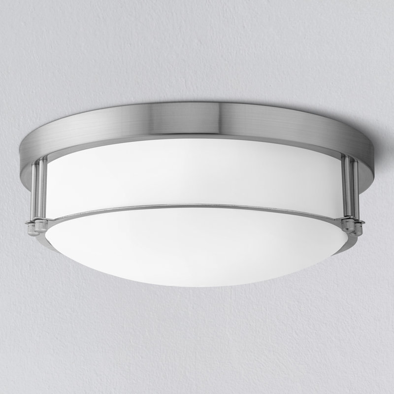 Plafonnier encastré 2 lumières Massaro, Nickel brossé