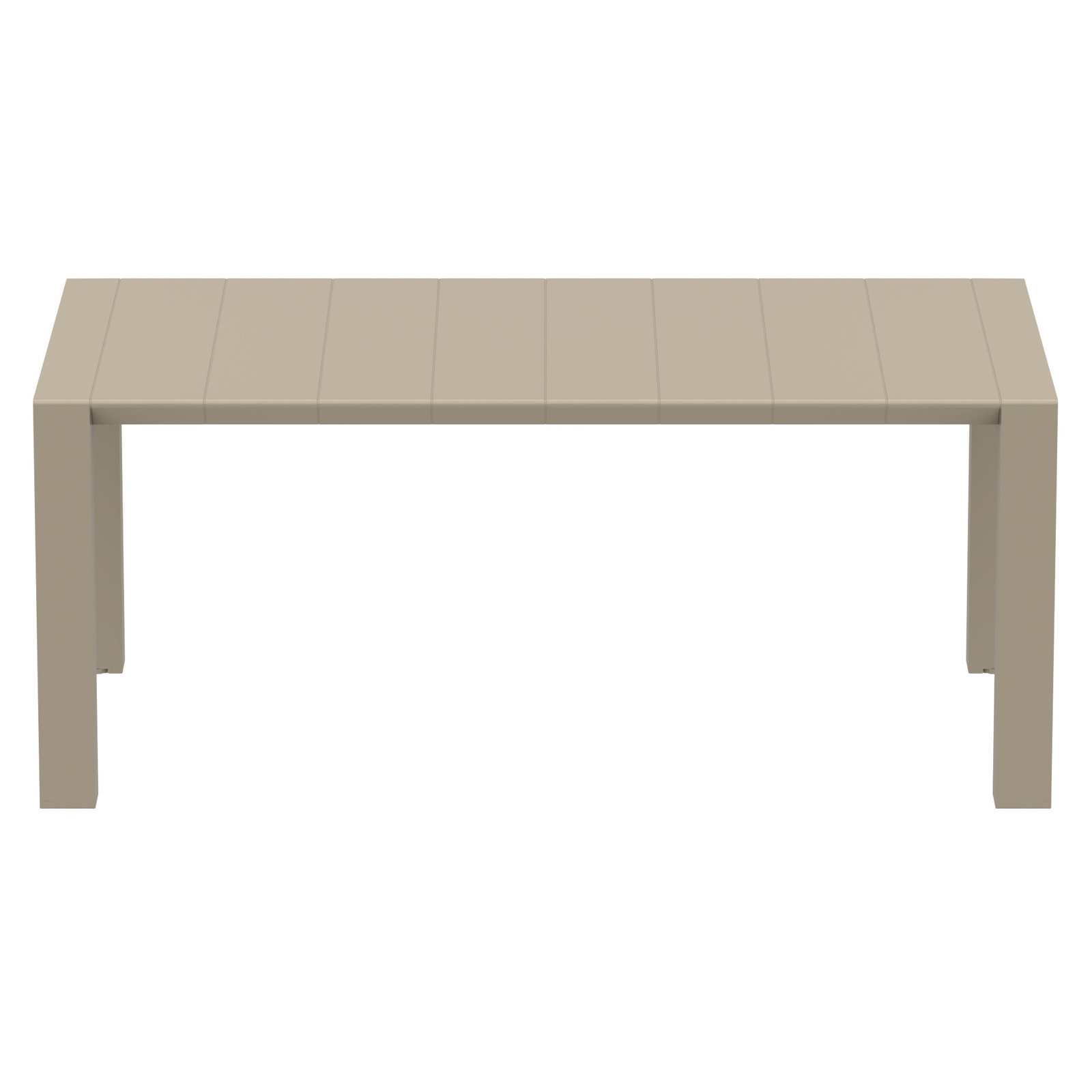 Spector 102" Extendable Patio Dining Table, Taupe, 39" W x 70" L x 29.5" H