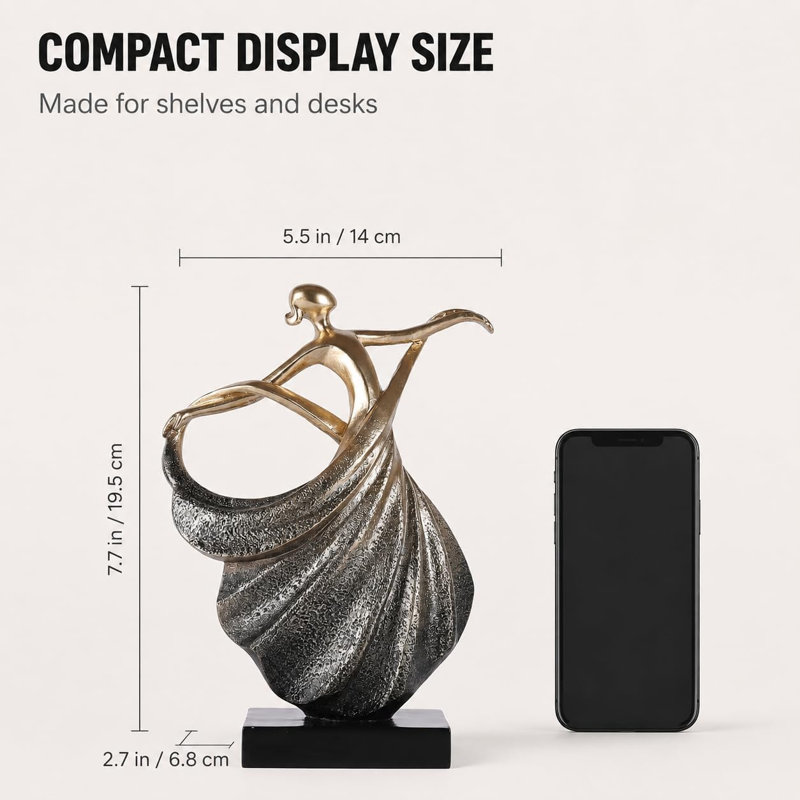 Resin Golden Dancing Girl Statue