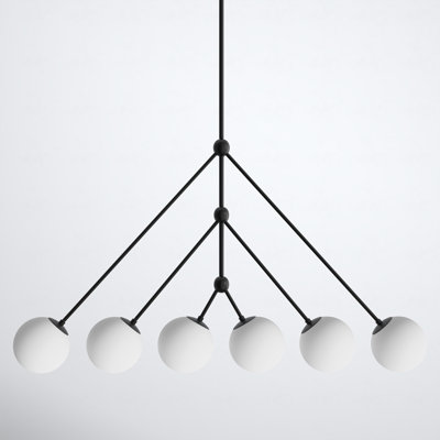Estevan 6 Light Metal Dimmable Chandelier