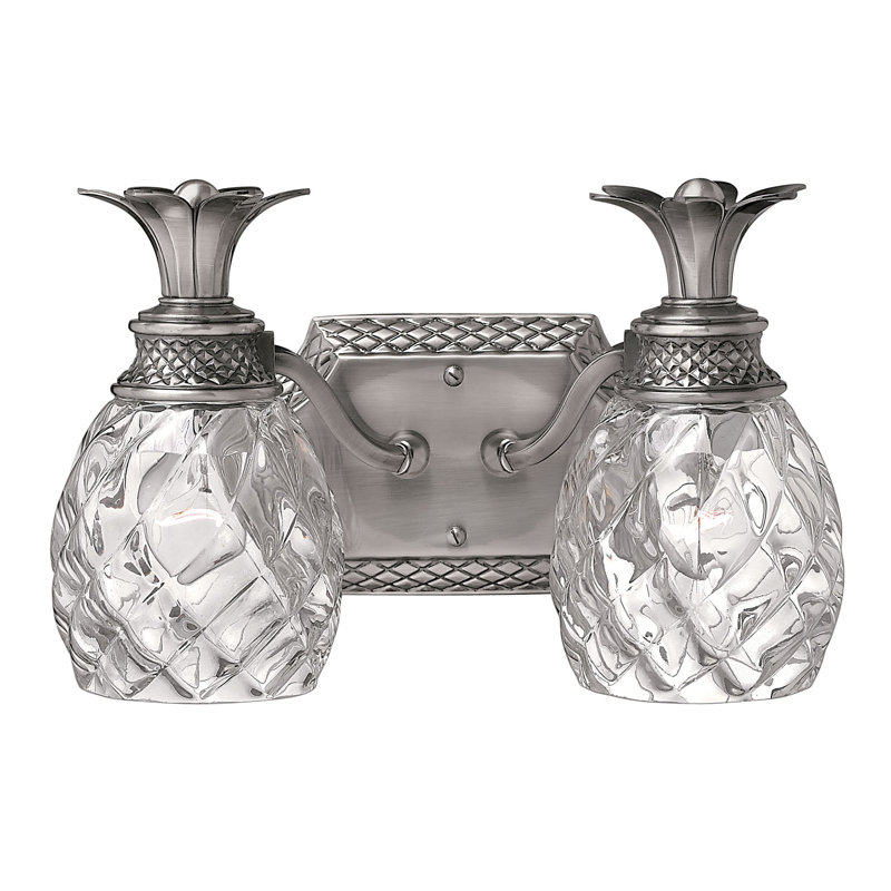 Plantation 2-Light Wall Sconce, Nickel antique poli