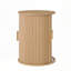 Ensemble de tables basses avec porte tambour coulissante, table de bout ronde cannelée avec rangement-1100487183