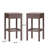 Outdoor PE Rattan Backless Barstools, Set Of 2, Dark Brown
