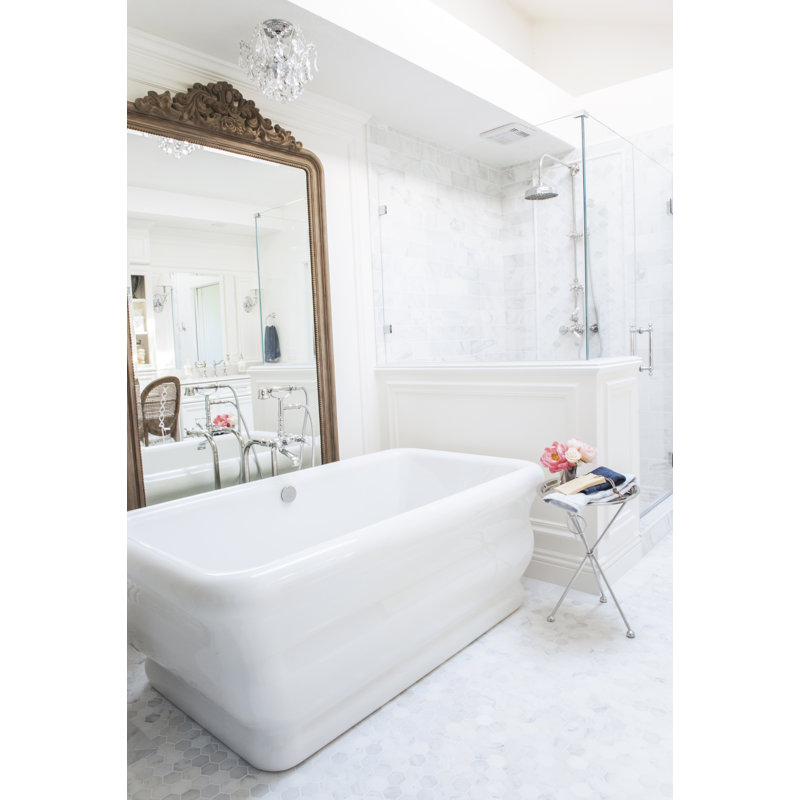 Michelangelo 66'' L Freestanding Soaking Bathtub, Polished Chrome