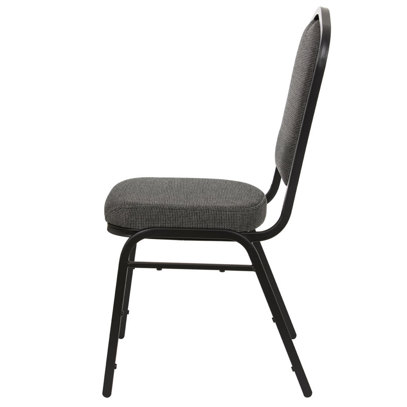 Lila Fabric Stack Chair (2 Pack), Graystone, Black