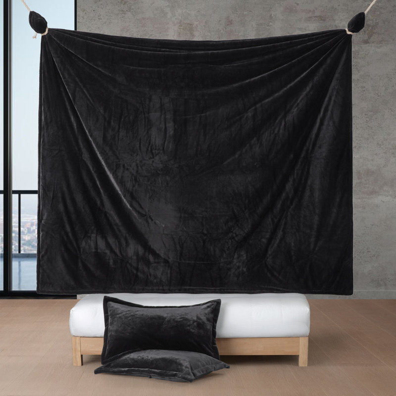 Ensemble d'édredon surdimensionné Coma, Très grand simple, Noir, noir, noir, noir