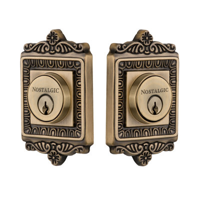 Nostalgic Warehouse Egg & Dart Plate Double Cylinder Deadbolt