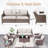 74'' Outdoor Sectional Patio Sofa with Cushions-1086311753
