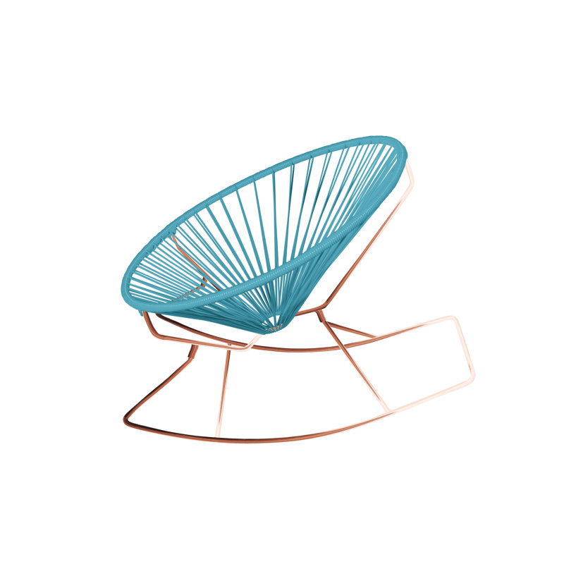 Chaise berçante intérieure / extérieure faite à la main Innit, Bleu / cuivre