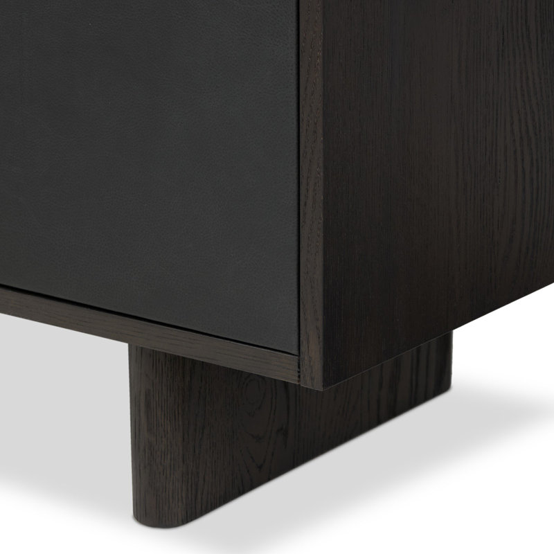 Posada Media Console-worn Black Oak
