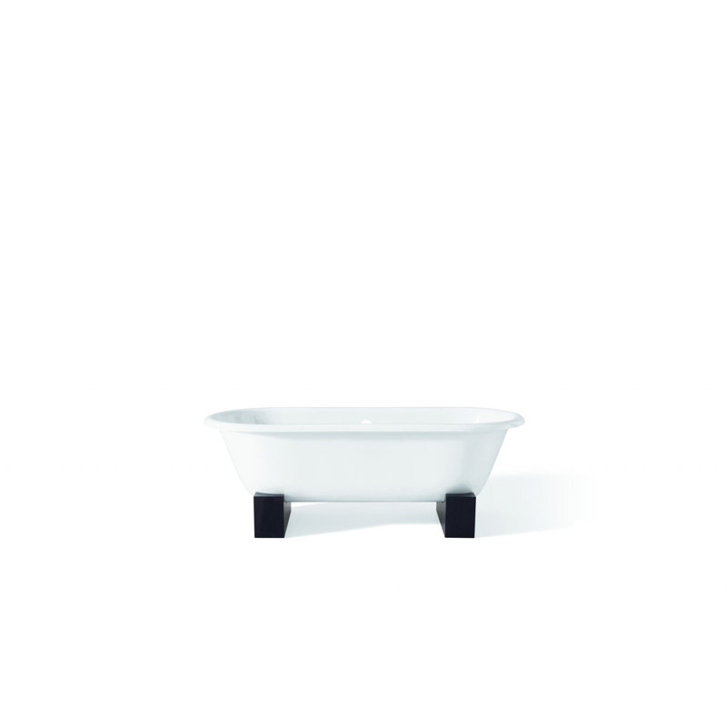 Regal 61'' L Soaking Bathtub, White Interior with White Exterior, Dark Beech