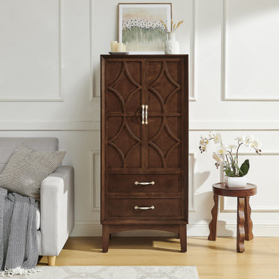 53.5" Tall Kitchen Pantry Storage Cabinet, Mid Century Modern Sideboard Buffet Cabinet, Retro Storage Cabinet with Doors and Drawers for Entryway Hall by George Oliver