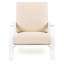 Chaise d'extérieur rembourrée beige avec structure en bois blanc - Polyvalente pour tout décor