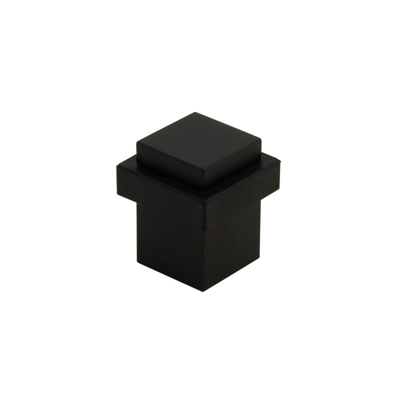 Emtek Large Square Bumper Door Stop, 2.125" H x 2.5" W x 2.5" D, Flat Black