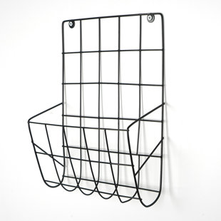 Durable Wall Organizer, Black Metal, 10.2 x 11.4 x 3.9 Inches | 100% Metal Construction, Space-Saving Design | Ideal for Home Office, Entryway, or Classroom Organization, Stylish and Functional Storage Solution