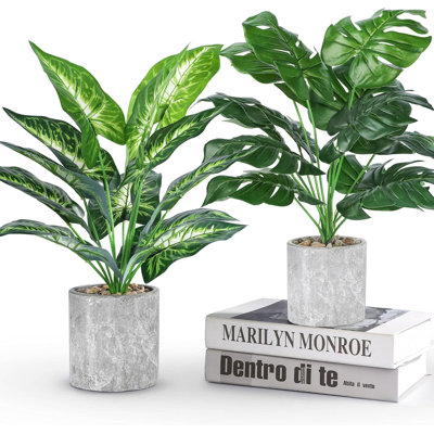 Ensemble de 2 fausses plantes en pot artificielles pour bureau