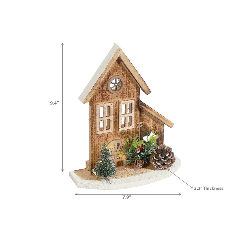 Maison à DEL en bois naturel