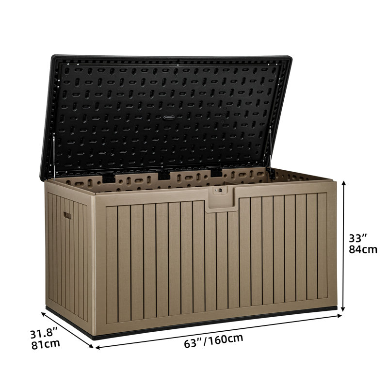 Coffre de terrasse résistant à l'eau Balconera 270 gallons, Beige