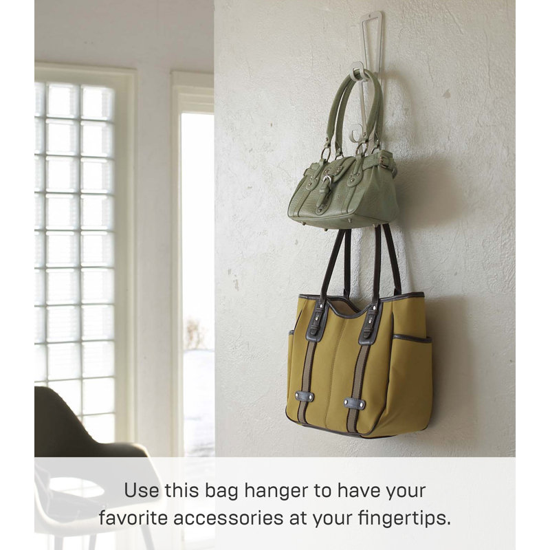 White Steel Chain Link Bag Holder Organizer