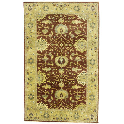 Rust Floral Traditional Handmade Osh Chobi Peshawar Oriental Rug
