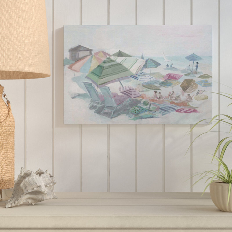 « encombré beach », reproduction de peinture à l’acrylique sur toile tendue, 16 po x 24 po